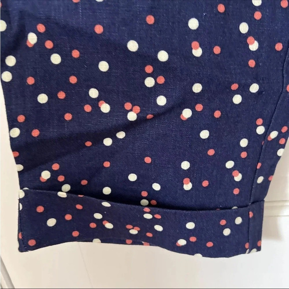 Soft Surroundings Womens Blue Polkadots Cuffed Ankle 100% Linen Pants Size XL - Picture 6 of 6